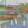 Ekelund Kökshandduk|Halland landskap kökshandduk 35X50 - s Linneväveri