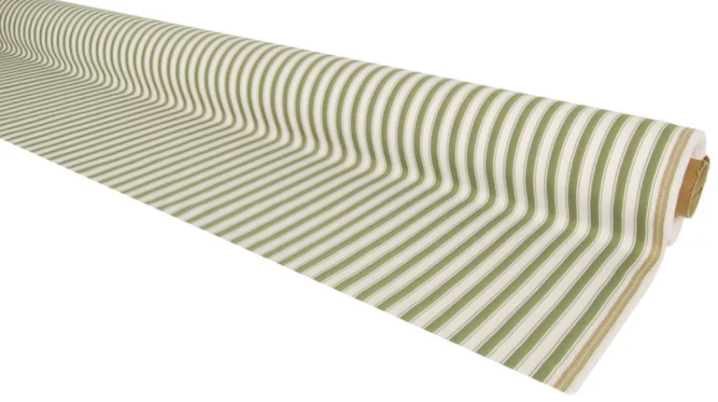 Nordisk Textil Randiga Möbeltyger|Rutor & Ränder|Harlow grön-vit randigt tyg