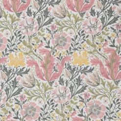 Nordisk Textil Arts & Crafts Tyger|Gardintyger Mönstrade|Harmony vit-rosa tyg