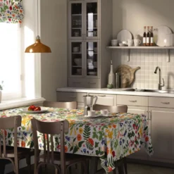 Arvidssons textil Bordsduk|Hedemora vit blommig bordsduk