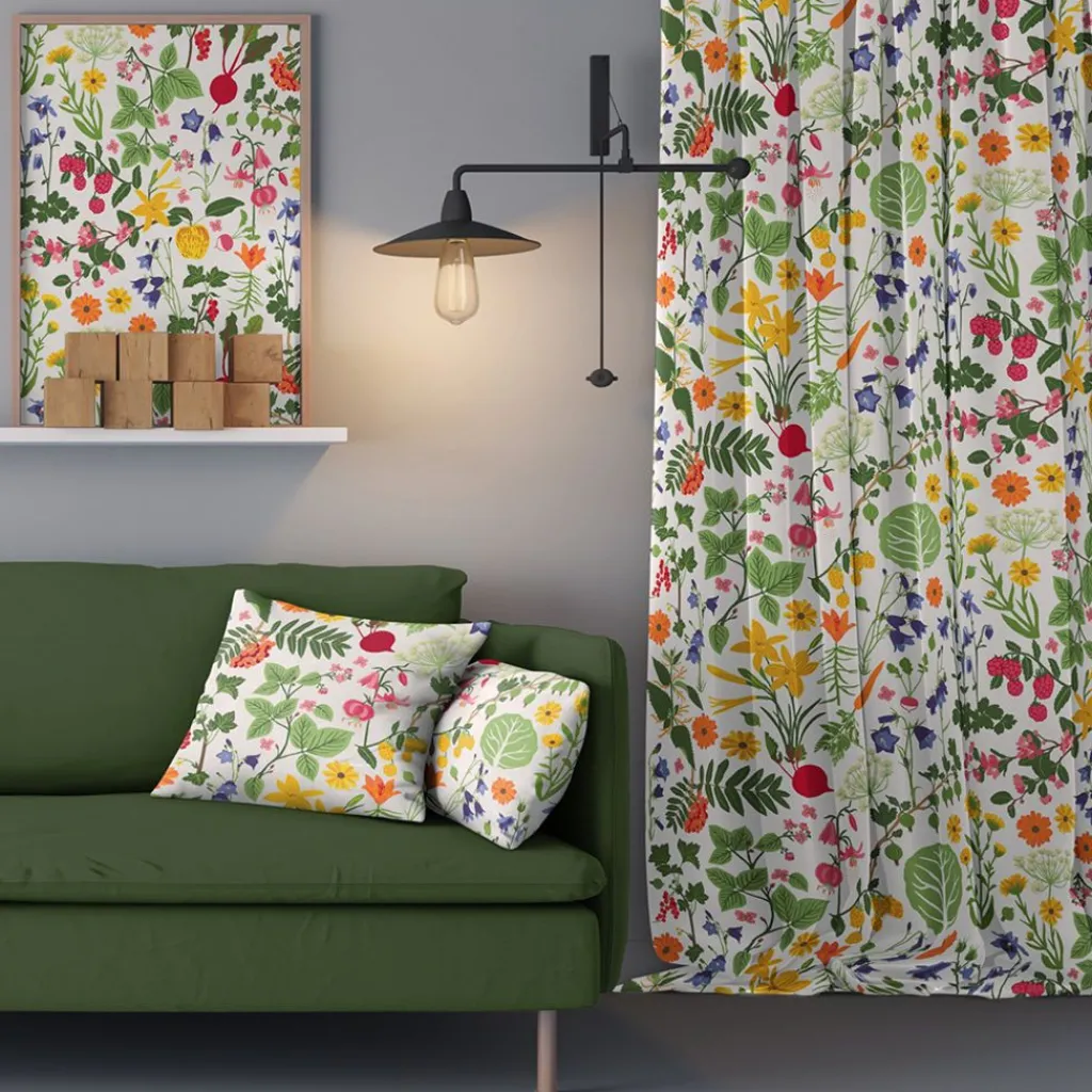 Arvidssons textil Gardiner Mönstrade|Hedemora vit gardin