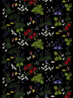 Arvidssons textil Gardintyger Mönstrade|Arvidssons Textil|Himlajorden svart tyg