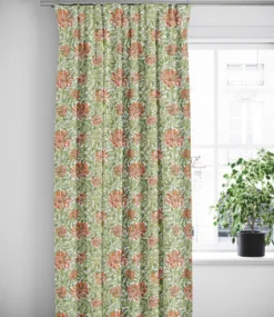 Nordisk Textil Gardiner Mönstrade|Honeysuckle terrakotta gardiner