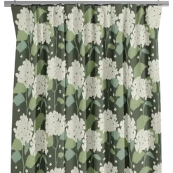 Arvidssons textil Gardiner Mönstrade|Hortensia grön gardiner
