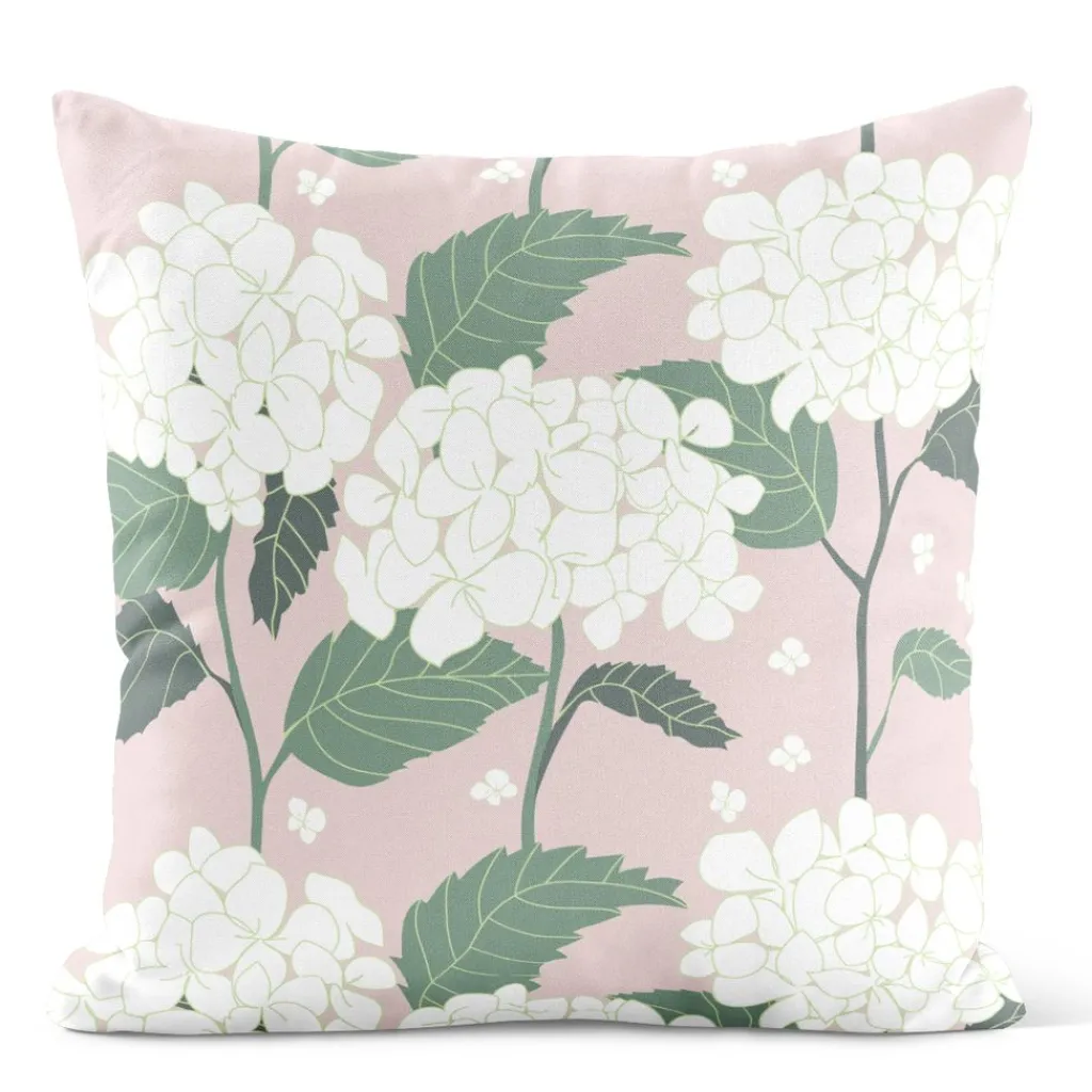 Arvidssons textil Mönstrade Kuddfodral|Hortensia rosa kuddfodral