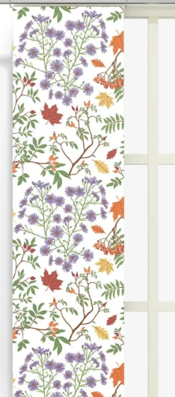 Arvidssons textil Panelgardiner|Höstaster vit panelgardiner
