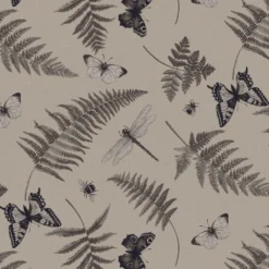 Arvidssons textil Gardintyger Mönstrade|Arvidssons Textil|Humlan beige linnelook tyg