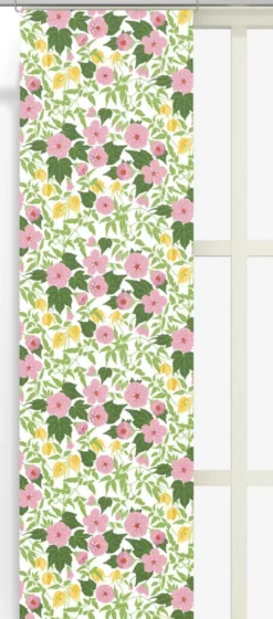 Arvidssons textil Panelgardiner|Husknuten rosa panelgardiner