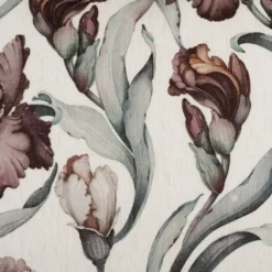 Fondaco Mönstrade Kuddfodral|Iris offwhite kuddfodral 48x48cm vackra irisblommor i milda färger