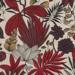 Nordisk Textil Gardintyger Mönstrade|Jakarta röd – gradintyg och tropiskt mönster