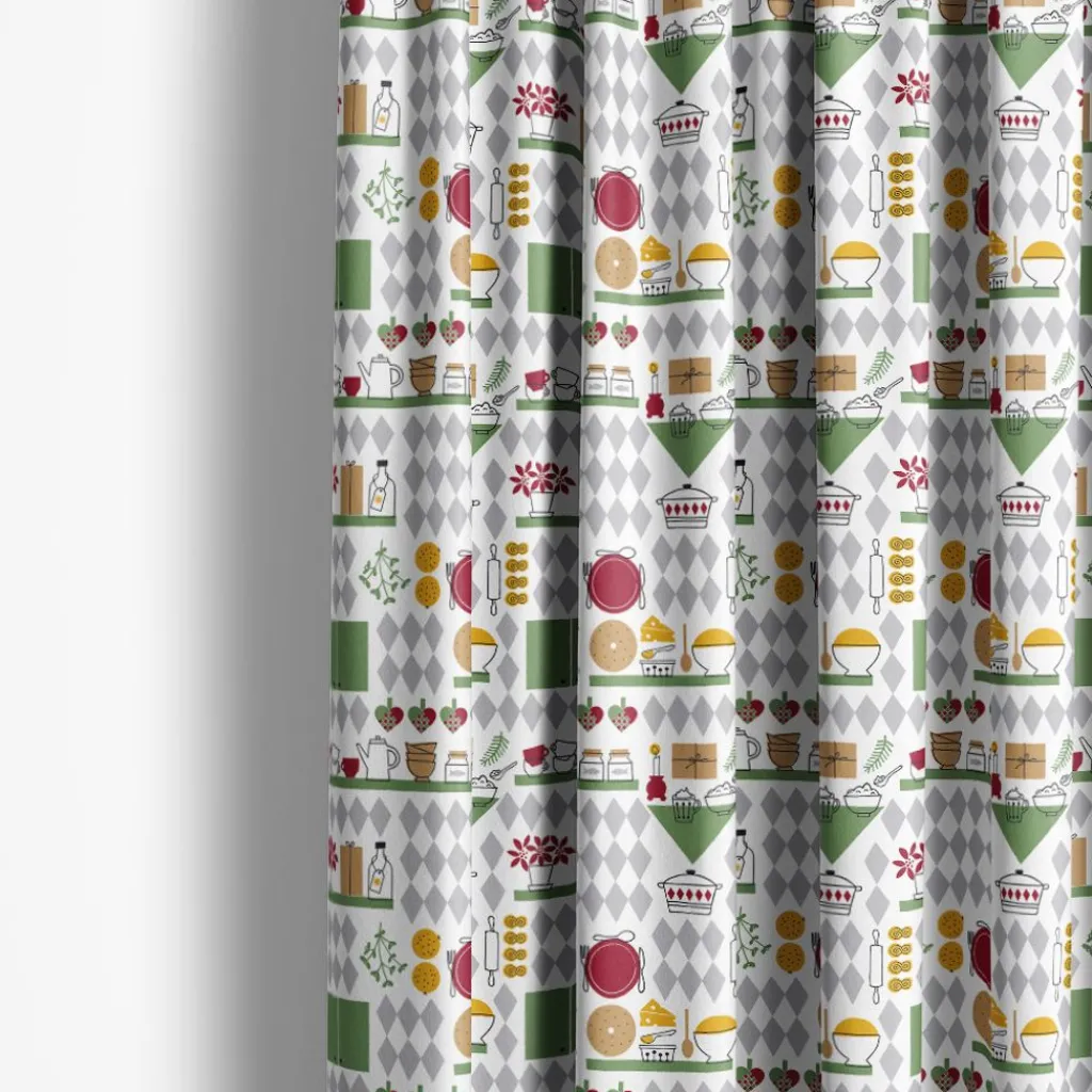 Arvidssons textil Gardiner Mönstrade|Julgardiner|Julköket gardiner