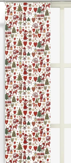 Arvidssons textil Julgardiner|Panelgardiner|Julstök vit panelgardiner