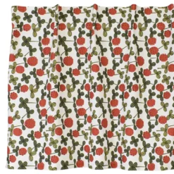 Arvidssons textil Gardinkappor Mönstrade|Rea Gardiner|Klöveräng orange-grön gardinkappa metervara
