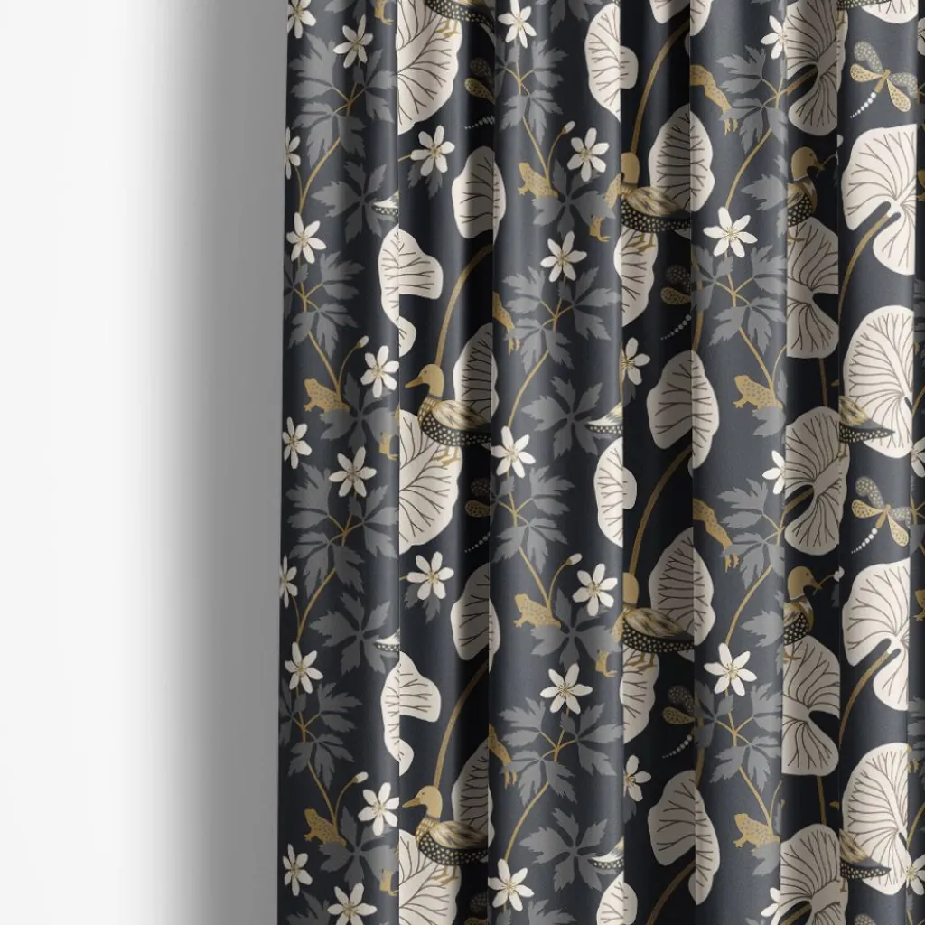 Arvidssons textil Gardintyger Mönstrade|Arvidssons Textil|Kärrleken mörkblå tyg