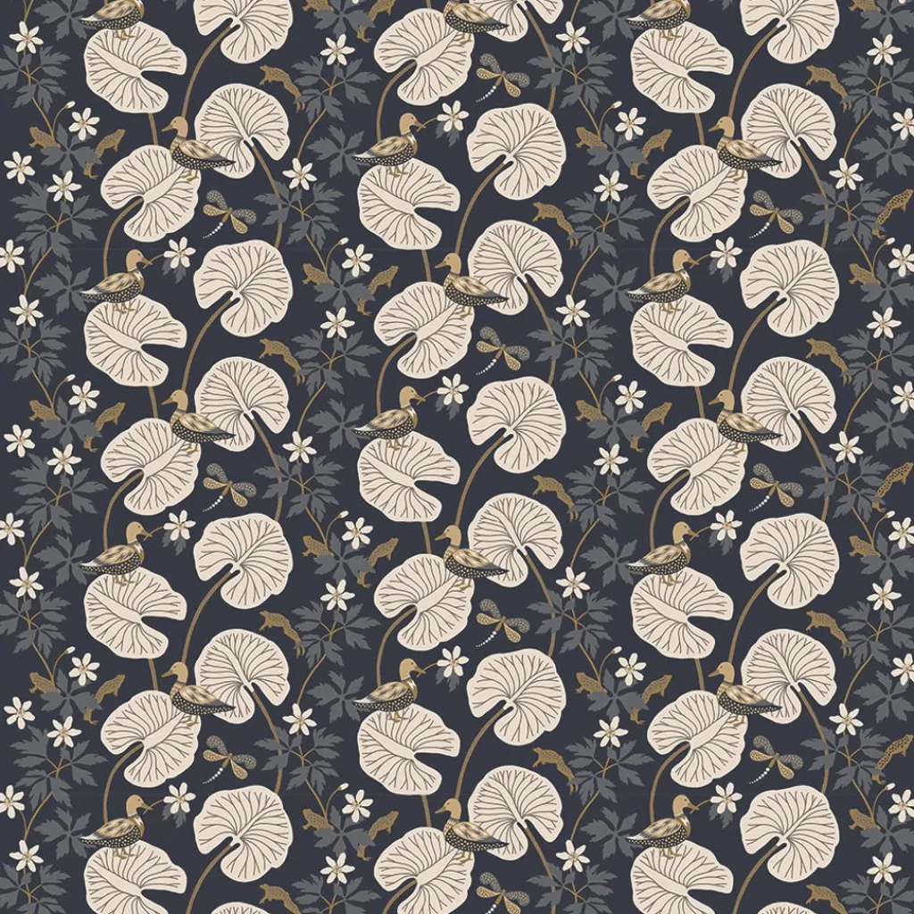 Arvidssons textil Gardintyger Mönstrade|Arvidssons Textil|Kärrleken mörkblå tyg