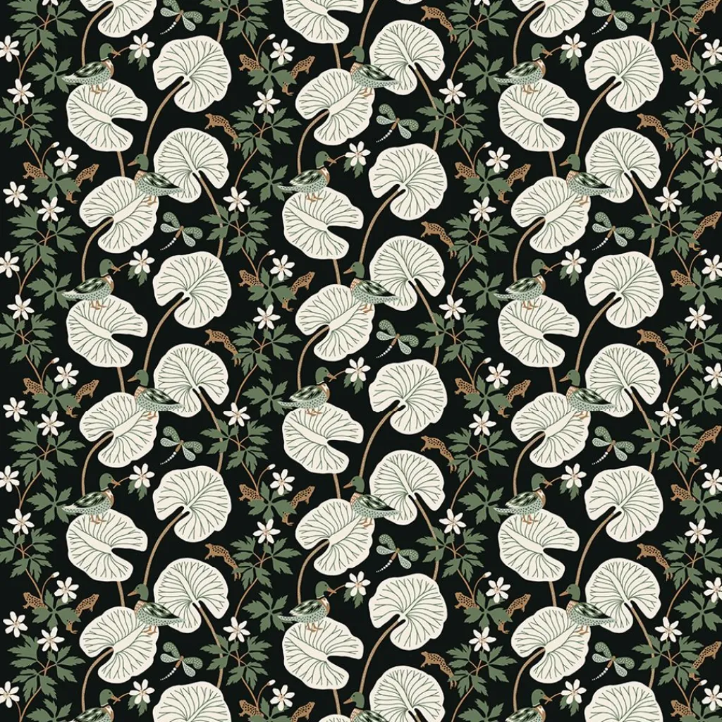 Arvidssons textil Gardintyger Mönstrade|Arvidssons Textil|Kärrleken svart tyg