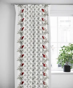 Arvidssons textil Gardintyger Mönstrade|Arvidssons Textil|Kurbits bård röd-grön tyg med dalahästar