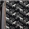 Arvidssons textil Mönstrade Möbeltyger|Kurbits mini svart-grå jacquardtyg med dalahästar