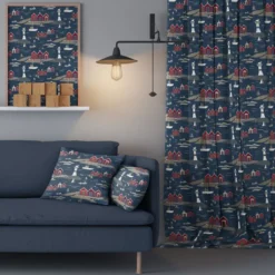 Arvidssons textil Gardintyger Mönstrade|Arvidssons Textil|Kust blå tyg