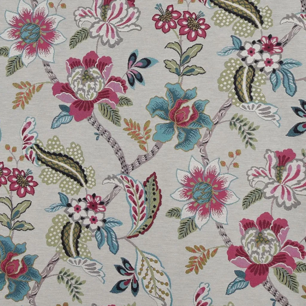 Arvidssons textil Blommiga Möbeltyger|Mönstrade Möbeltyger|Kyma beige möbeltyg