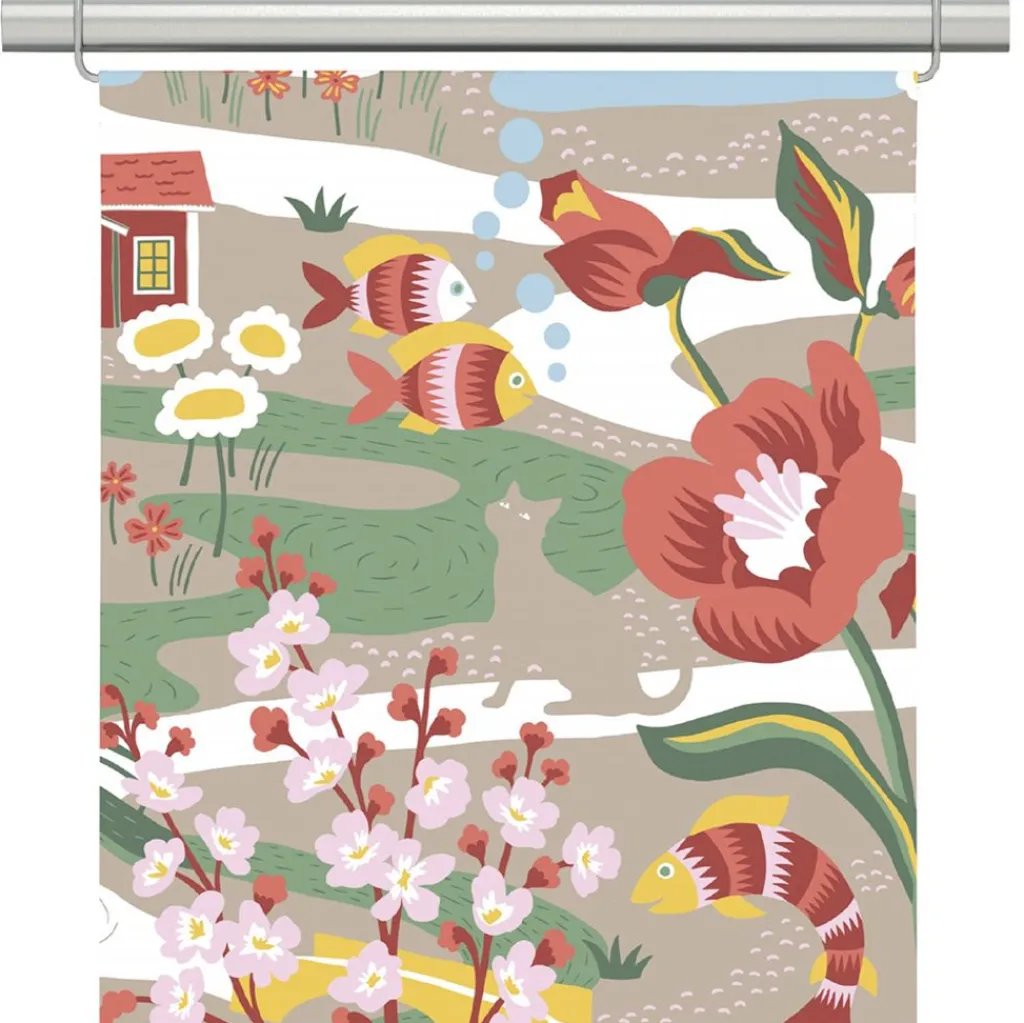 Arvidssons textil Panelgardiner|Landet bubblar orange-beige panelgardiner