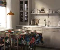 Arvidssons textil Bordsduk|Landet Bubblar svart-multi bordsduk