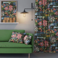 Arvidssons textil Gardiner Mönstrade|Landet Bubblar svart-multi gardiner