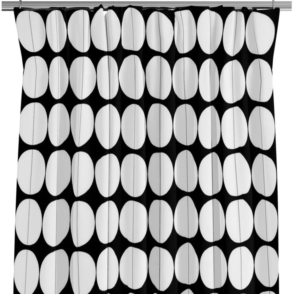 Arvidssons textil Gardiner Mönstrade|Lane svart-vit gardiner