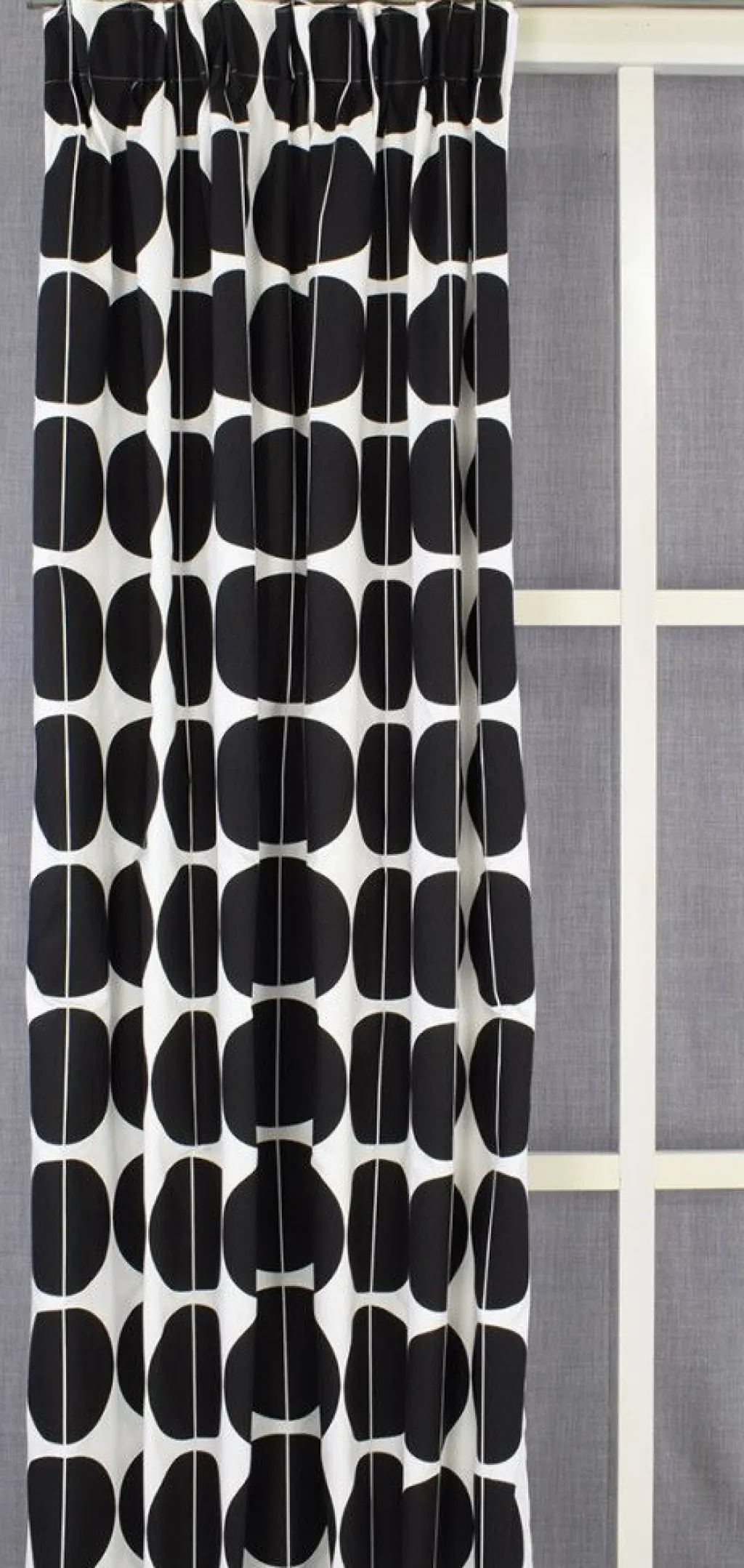 Arvidssons textil Gardiner Mönstrade|Lane vit-svart gardiner