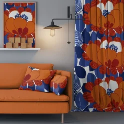 Arvidssons textil Gardiner Mönstrade|Leia orange gardiner