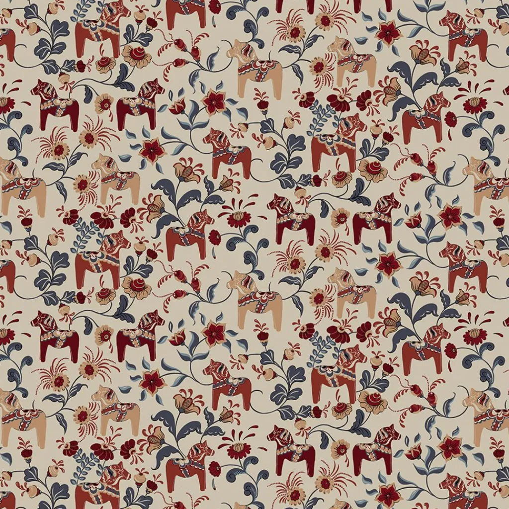 Arvidssons textil Gardintyger Mönstrade|Arvidssons Textil|Leksand culla röd - tyg