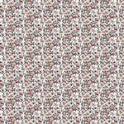 Arvidssons textil Gardintyger Mönstrade|Arvidssons Textil|Leksand mini vinröd-petrol tyg med traditionellt dalahästtryck