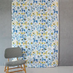 Arvidssons textil Gardintyger Mönstrade|Arvidssons Textil|Leksand Sverige tyg med traditionellt dalahästtryck