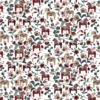 Arvidssons textil Gardintyger Mönstrade|Arvidssons Textil|Leksand vinröd-petrol tyg med traditionellt dalahästtryck