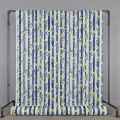 Gardintyger Mönstrade|Lemon stripe tyg - ränder och citroner