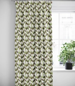 Arvidssons textil Gardintyger Mönstrade|Rea Gardintyger|Älgamark grön tyg