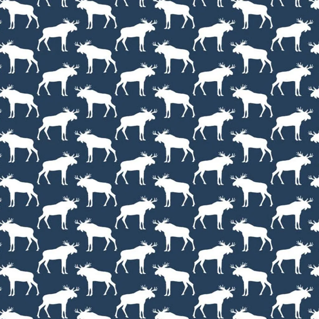 Arvidssons textil Gardintyger Mönstrade|Arvidssons Textil|Älg mörkblå tyg
