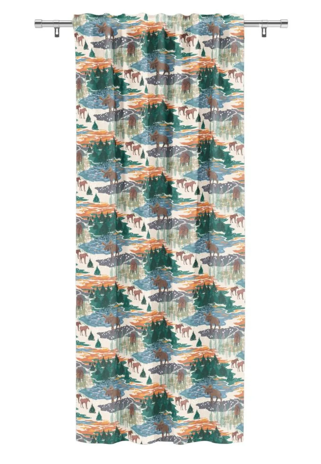 Arvidssons textil Gardiner Mönstrade|Älgrike beige/grön - gardiner
