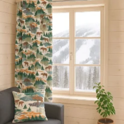 Arvidssons textil Gardiner Mönstrade|Älgrike beige/grön - gardiner