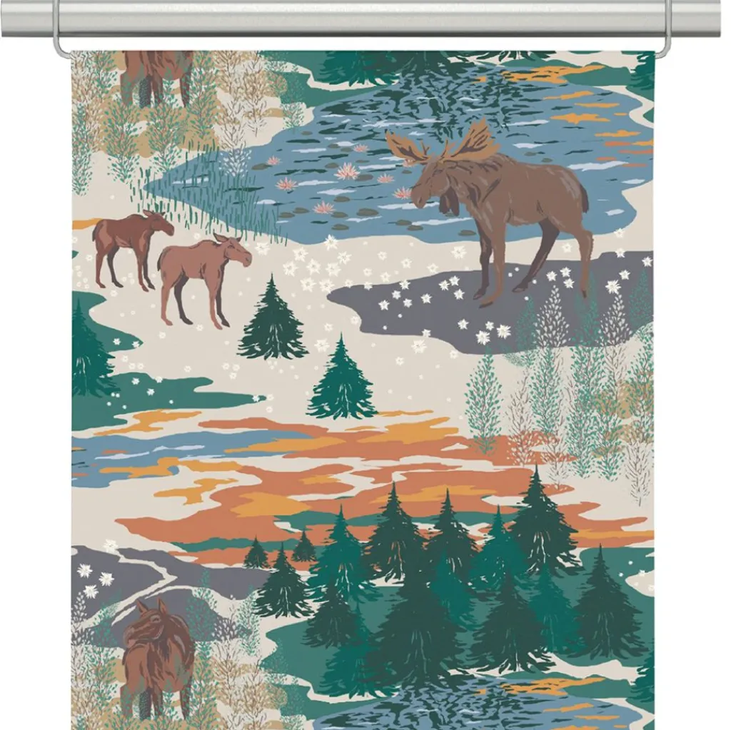 Arvidssons textil Panelgardiner|Älgrike beige/grön - panelgardiner