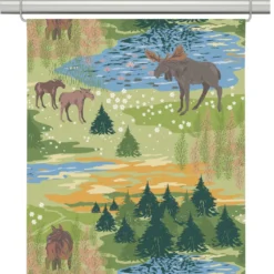 Arvidssons textil Panelgardiner|Älgrike grön panelgardiner