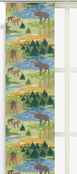 Arvidssons textil Panelgardiner|Älgrike grön panelgardiner