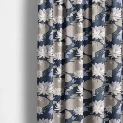Arvidssons textil Gardintyger Mönstrade|Arvidssons Textil|Lily blå-beige tyg
