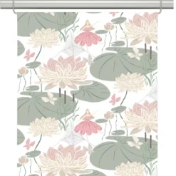 Arvidssons textil Panelgardiner|Lily rosa-grön panelgardiner