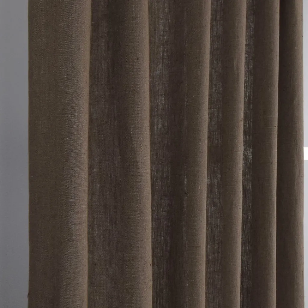Nordisk Textil Linnetyger|Linnegardiner|Linnegardiner Verone Brun