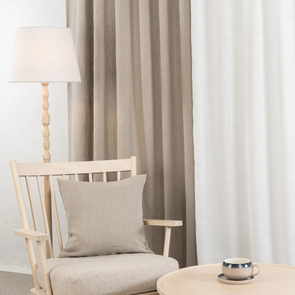 Nordisk Textil Linnetyger|Linnegardiner|Linnegardiner Verone Natur