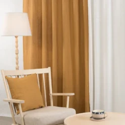 Nordisk Textil Linnetyger|Linnegardiner|Linnegardiner Verone Ockra