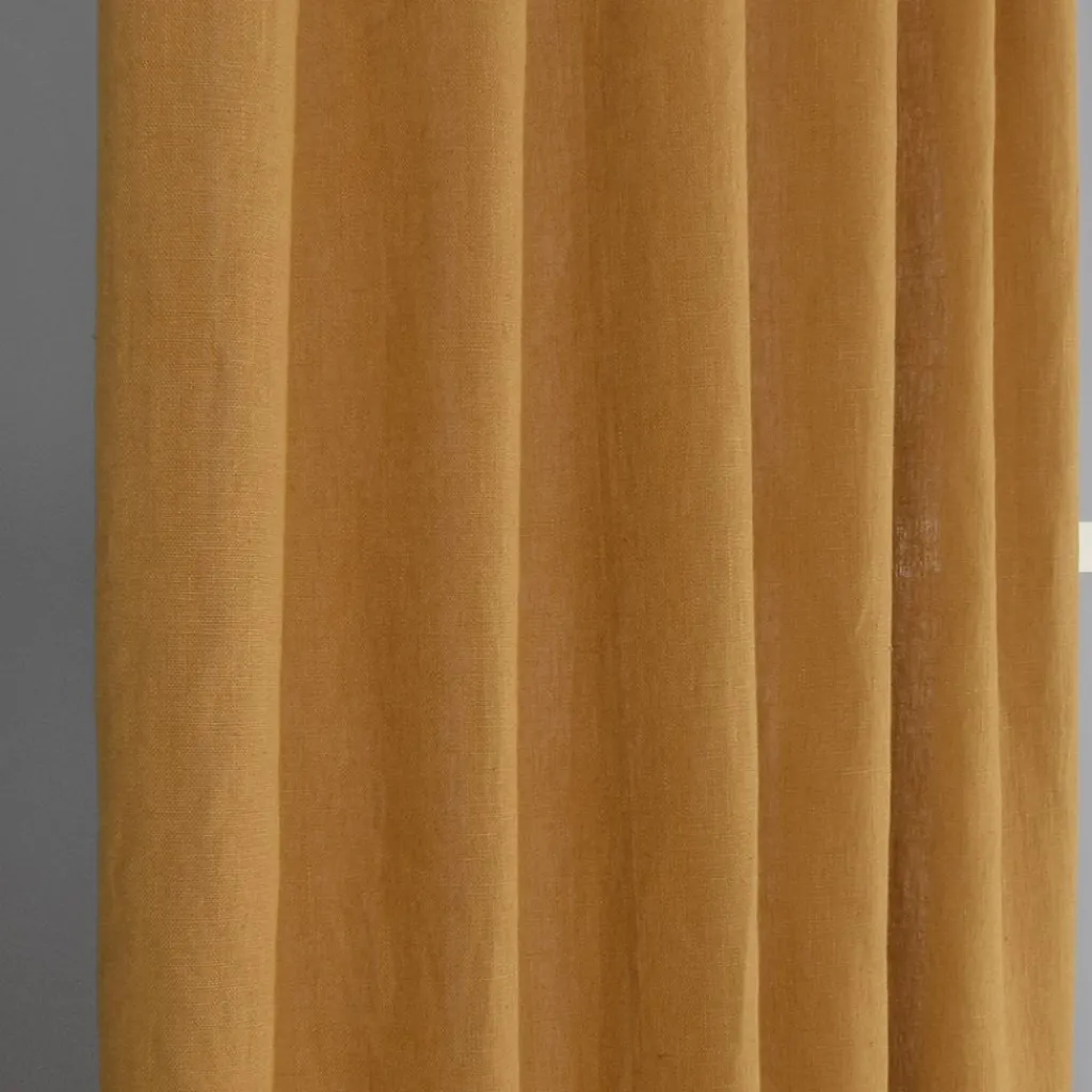 Nordisk Textil Linnetyger|Linnegardiner|Linnegardiner Verone Ockra