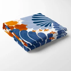 Arvidssons textil Bordsduk|Lisette blå/orange bordsduk - en dekorativ duk med mjuka former
