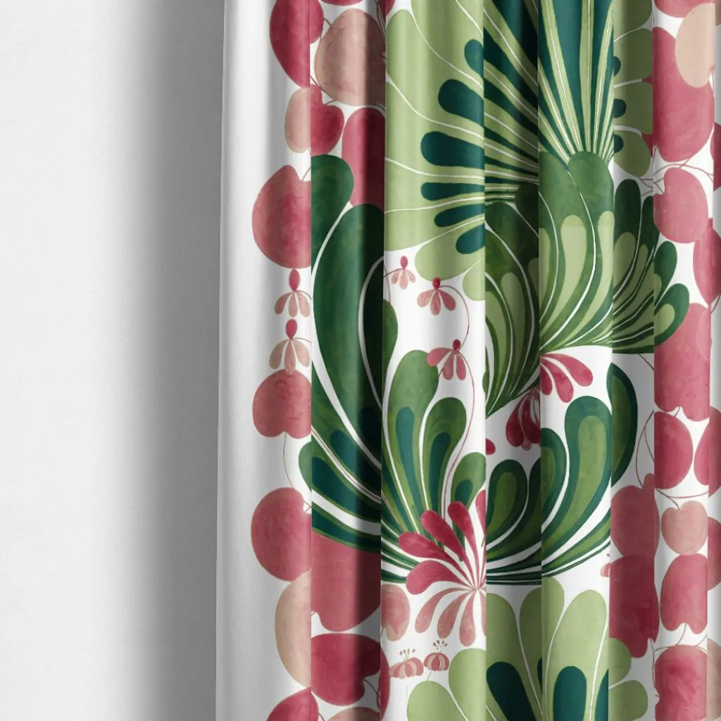Arvidssons textil Arvidssons Textil|Lisette grön-rosa tyg